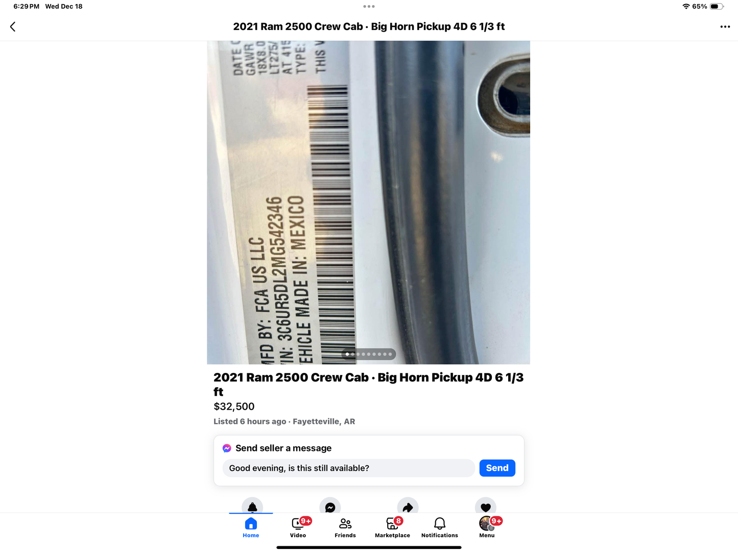 SOLD 2021 dodge BIG HORN 140k slick truck